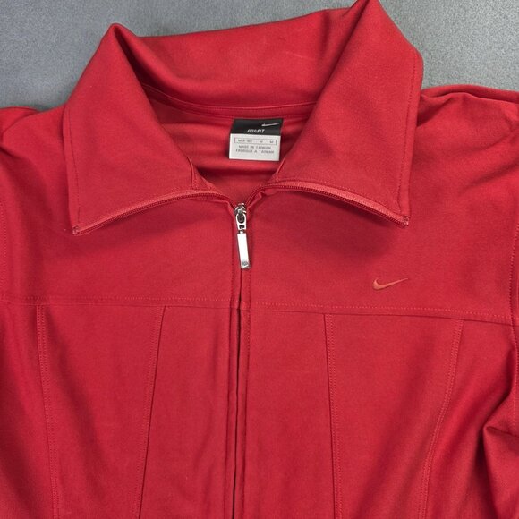 Nike Jacket Womens M Red Dri-Fit Track Full Zip Athletic Training Casual Stretch - Picture 4 of 12